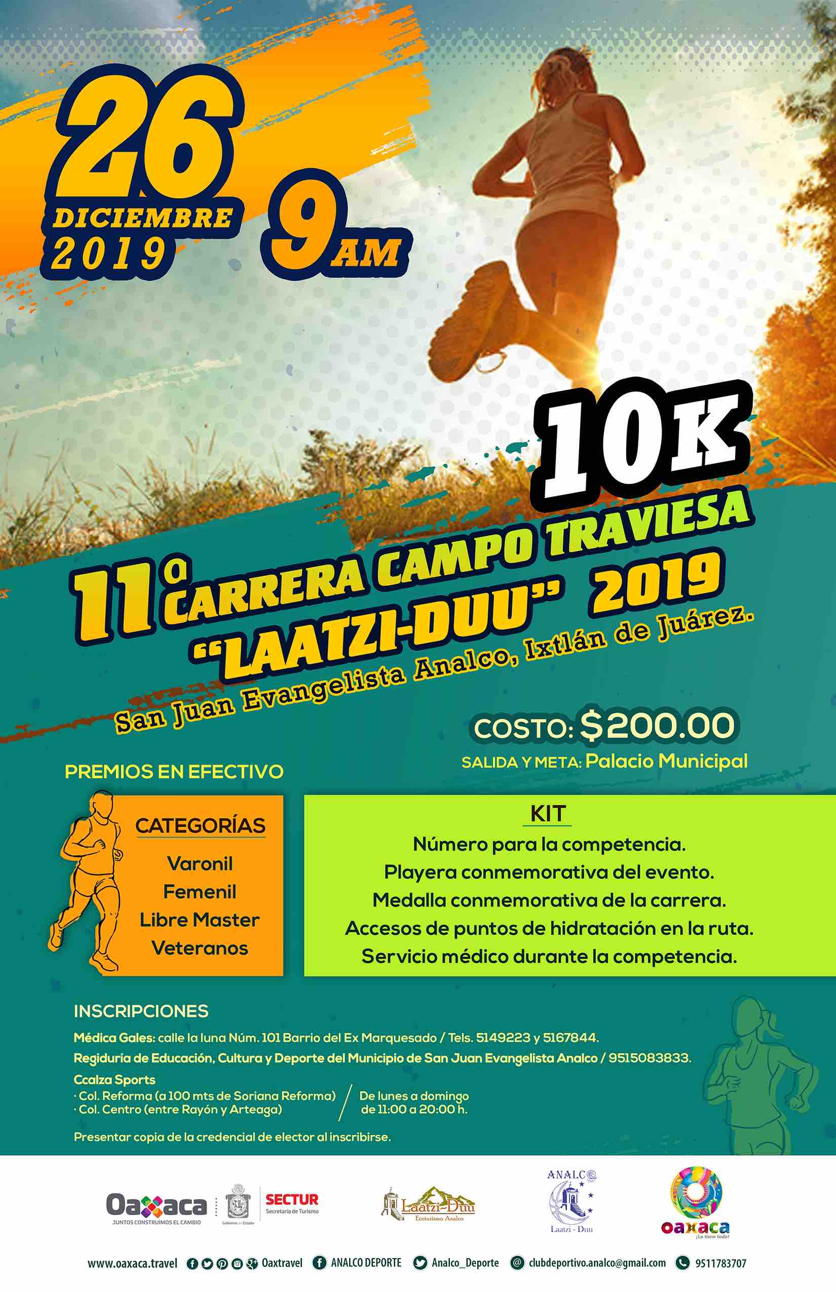 Promueve San Juan Evangelista Analco ecoturismo con  Carrera Campo Traviesa Laatzi – Duu 2019
