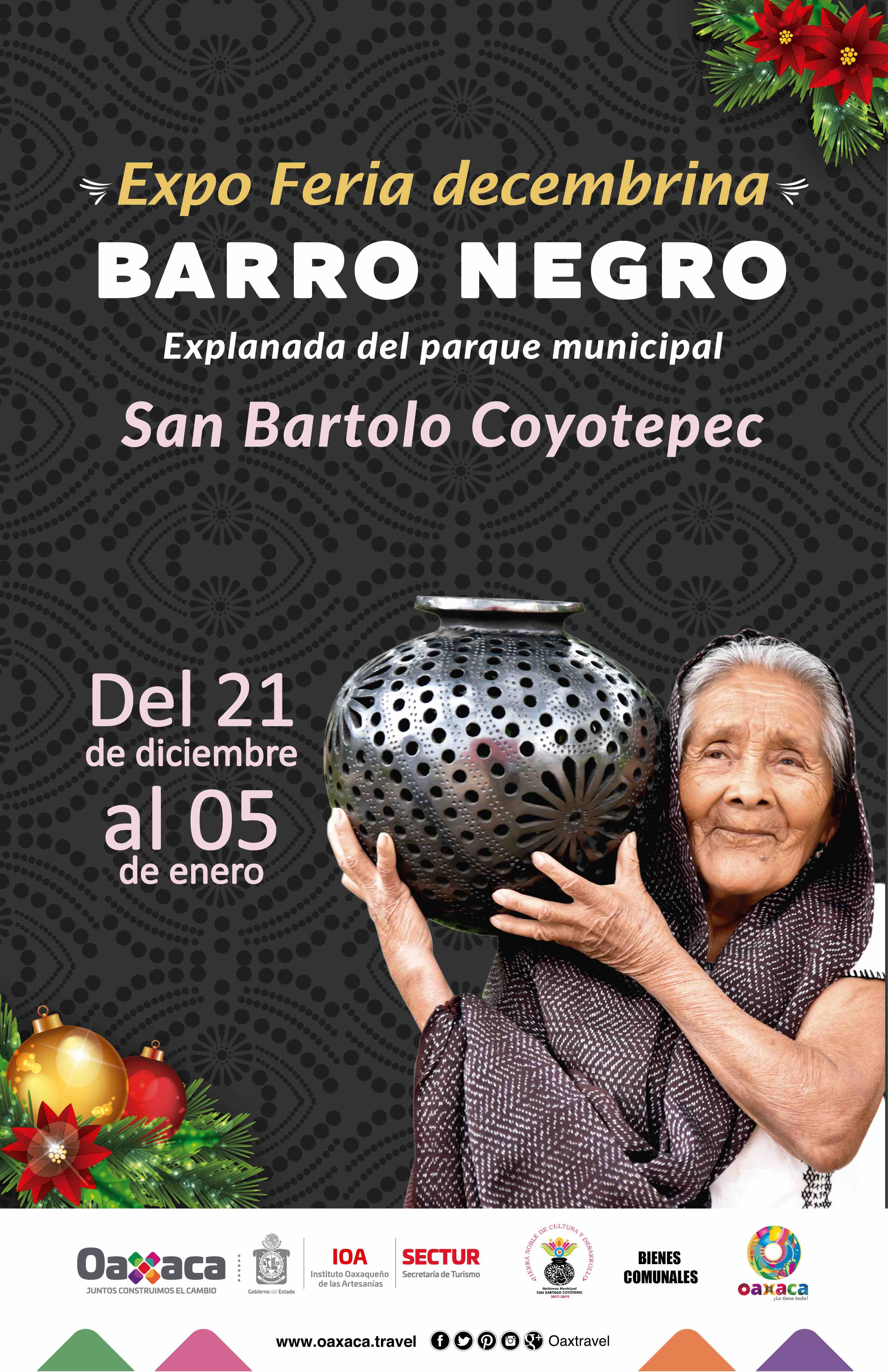 San Bartolo Coyotepec vive la temporada decembrina con Expo Feria artesanal