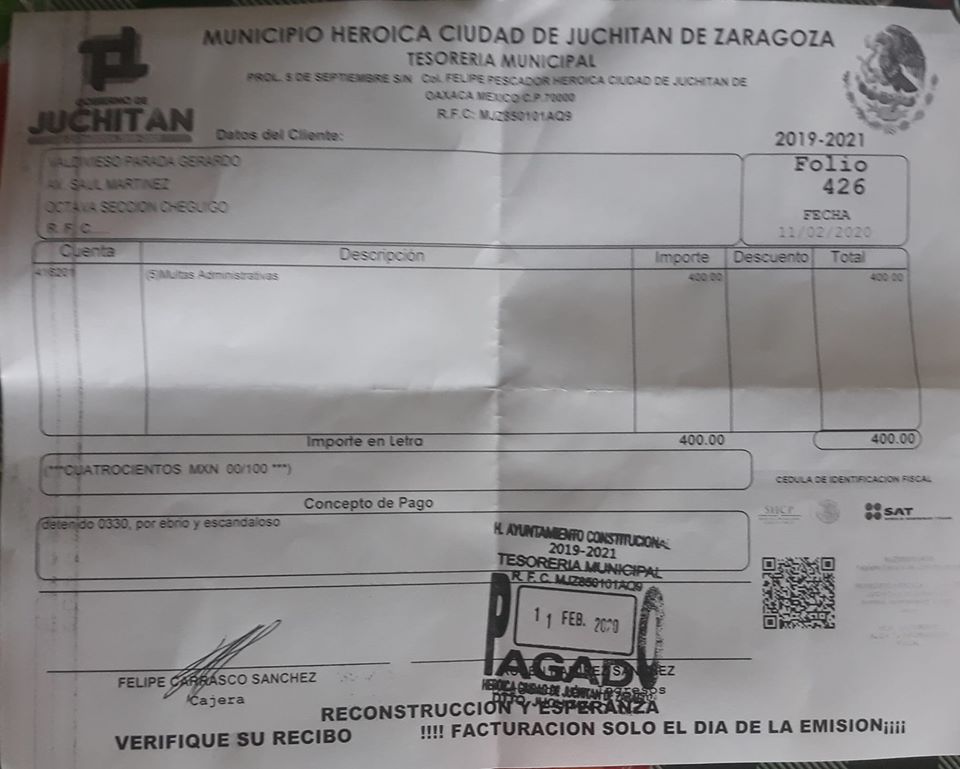 “No gocé de privilegios y cumplí con mi falta administrativa”
