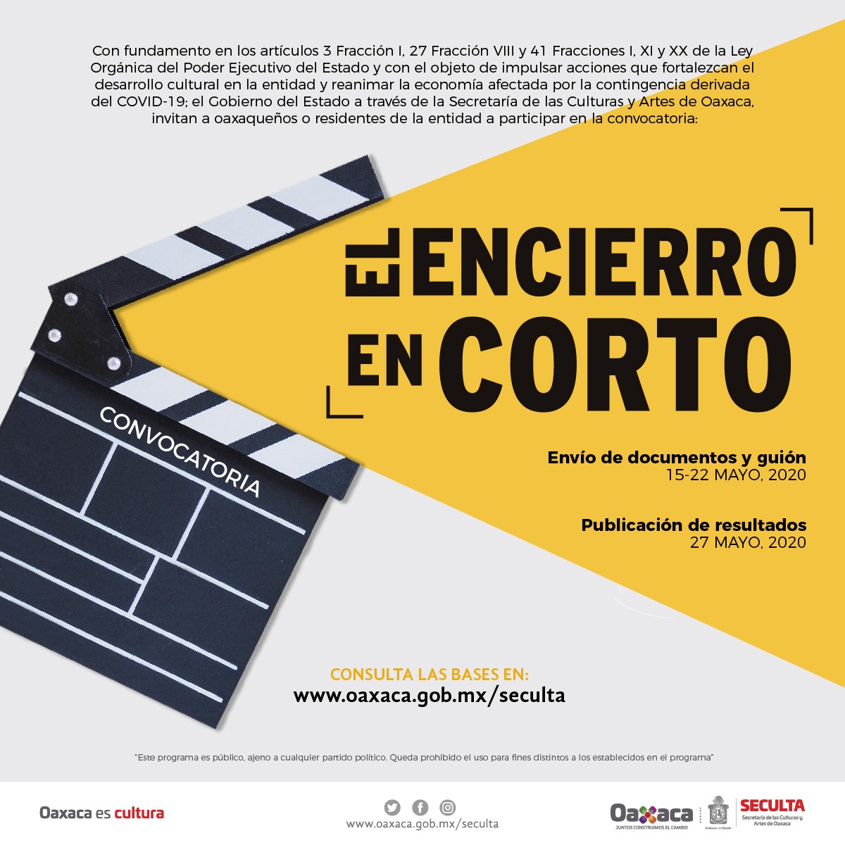 “El encierro en corto”, convocatoria de Seculta, nos invita a contar nuestras historias