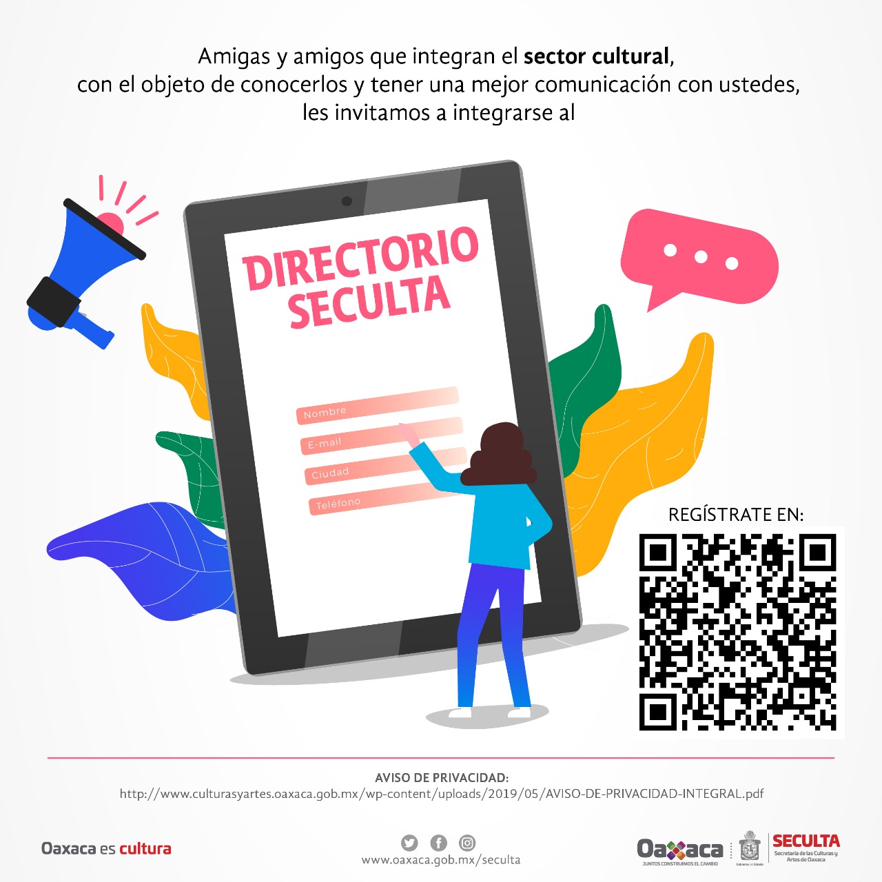 Se convoca a la comunidad artística a integrar el Directorio Seculta