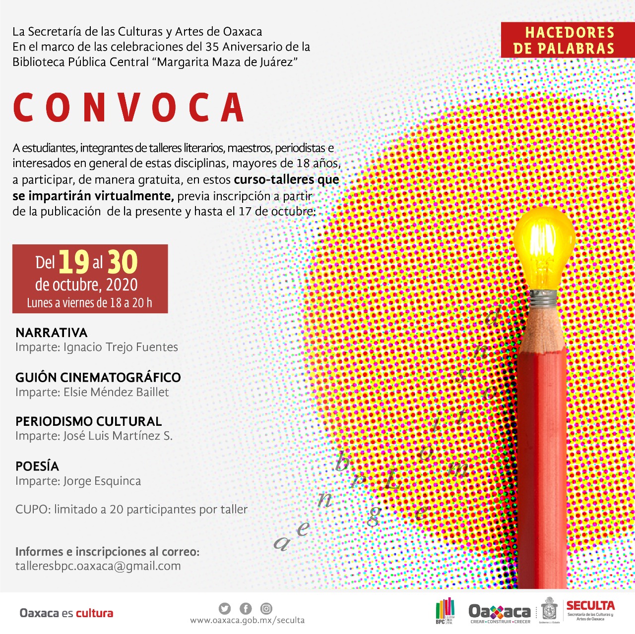 Celebra Biblioteca Pública Central “Margarita Maza” 35 aniversario con cursos y talleres gratuitos