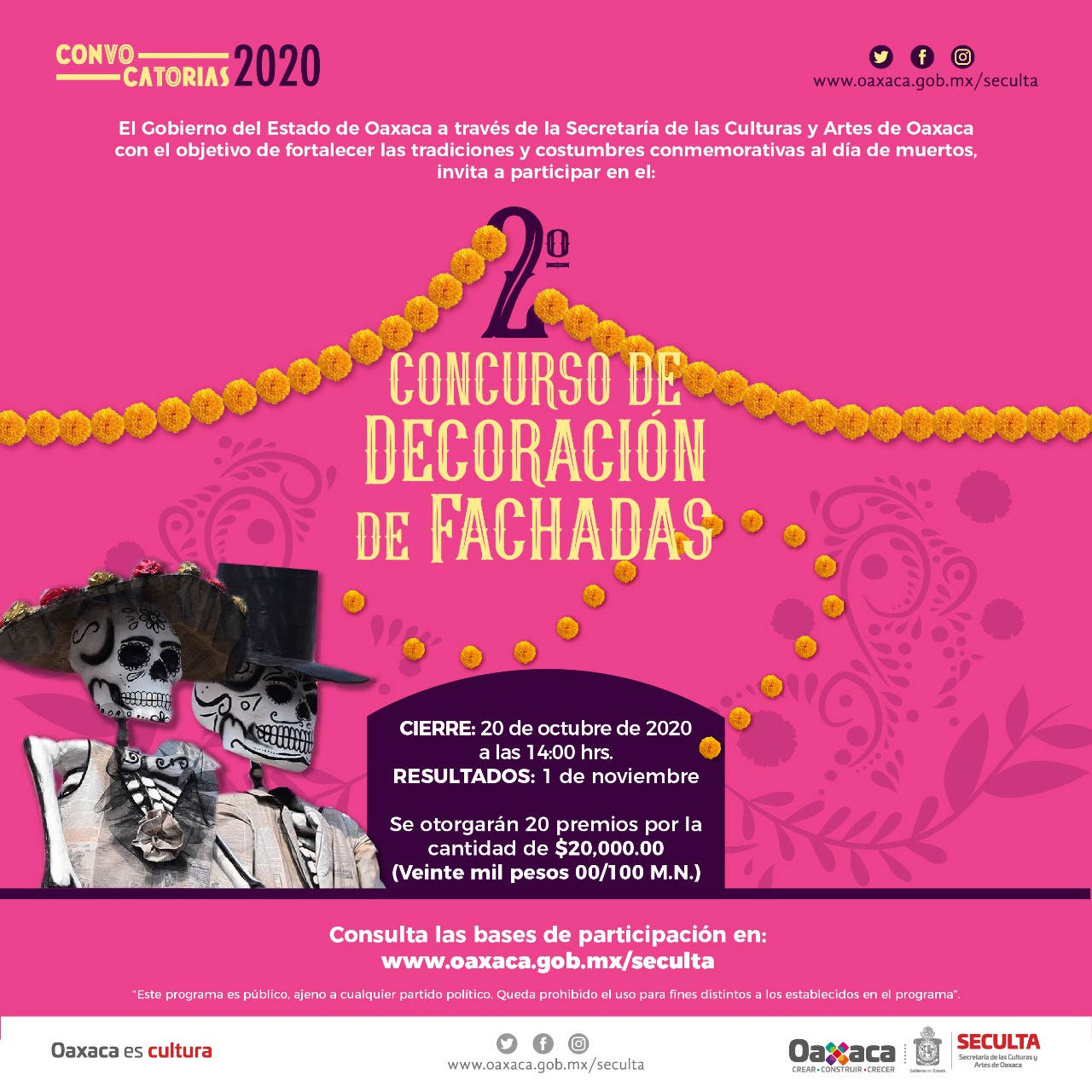 Emite Seculta convocatoria para el Segundo Concurso de Decoración de Fachadas