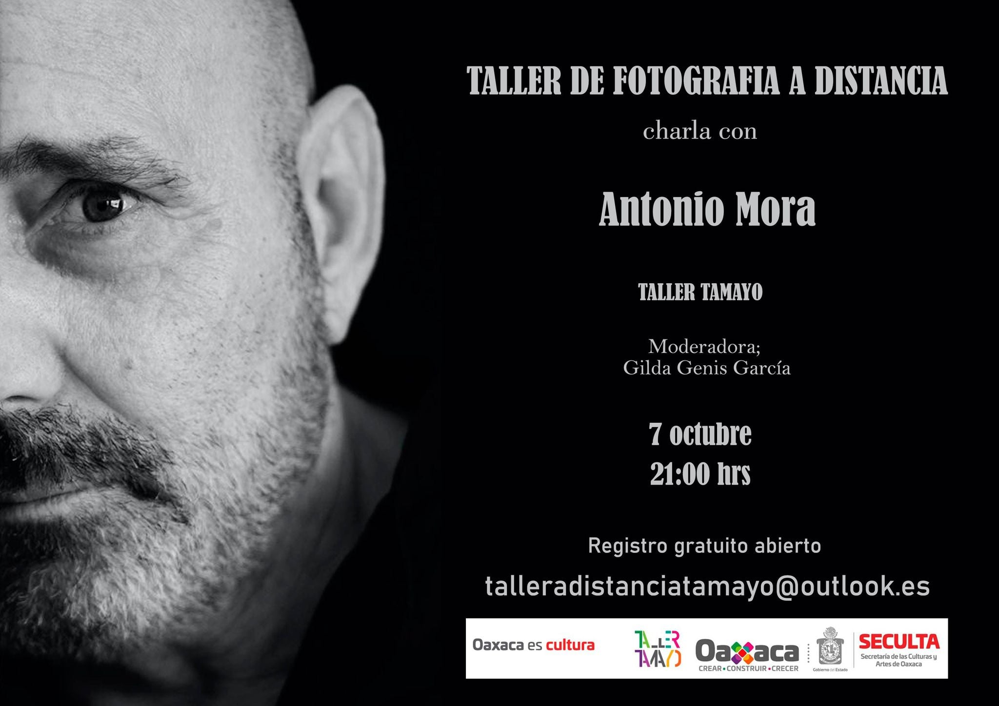 Invita Taller de Artes Plásticas “Rufino Tamayo” a participar en la charla con el fotógrafo Antonio Mora
