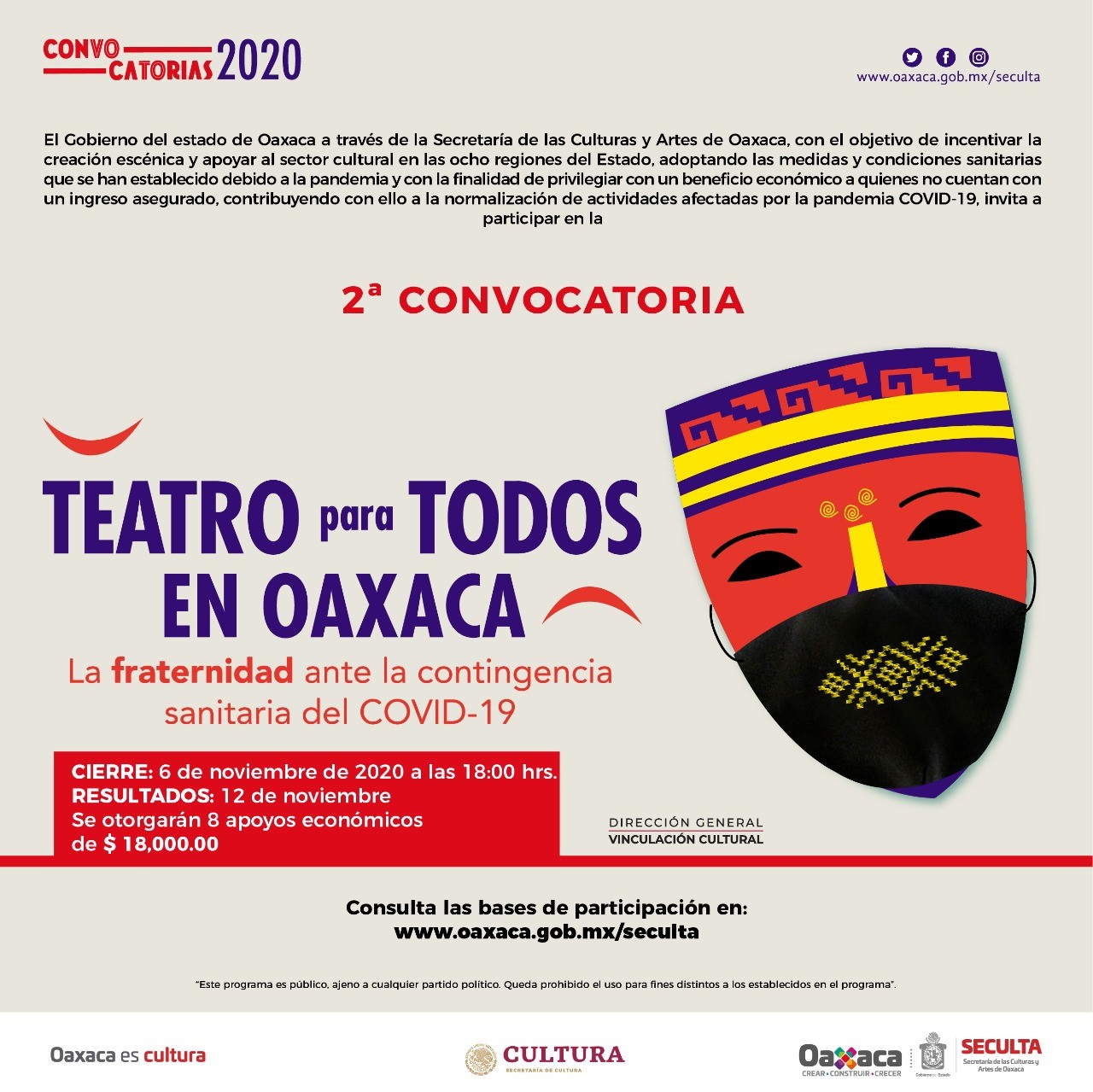 Invita Seculta a participar en la convocatoria  “Teatro para todos” en su segunda emisión
