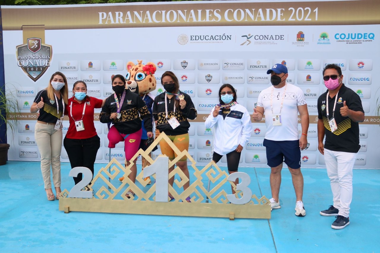 La selección Oaxaca de paranatación cierra su participación en los Parancionales Conade con cinco medallas