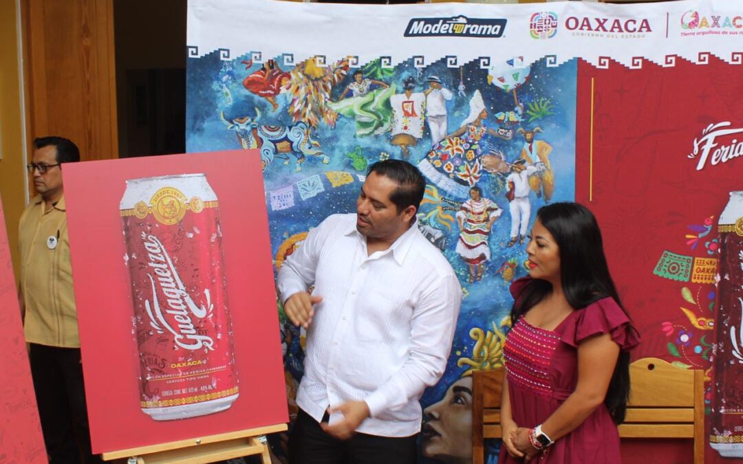 Presentan lata de cerveza conmemorativa a la Guelaguetza 2023
