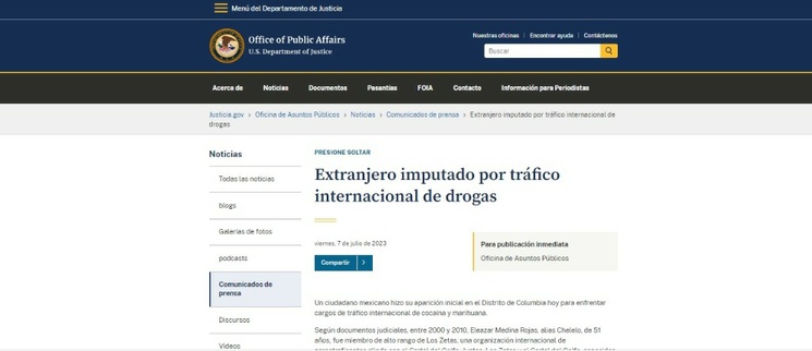 Imputan a ex miembro de alto rango de los Zetas